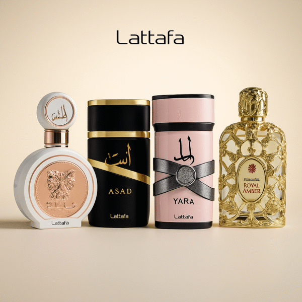 Promoção Pague 2 Leve 4 - Lattafa Yara, Fakhar e Royal Amber e Asad Lattafa - 100ml cada - QUEIMA DE ESTOQUE!